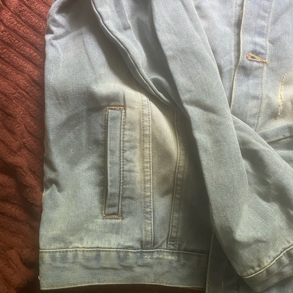 Denim&Co Light Blue Distressed Jacket - Picture 4 of 4